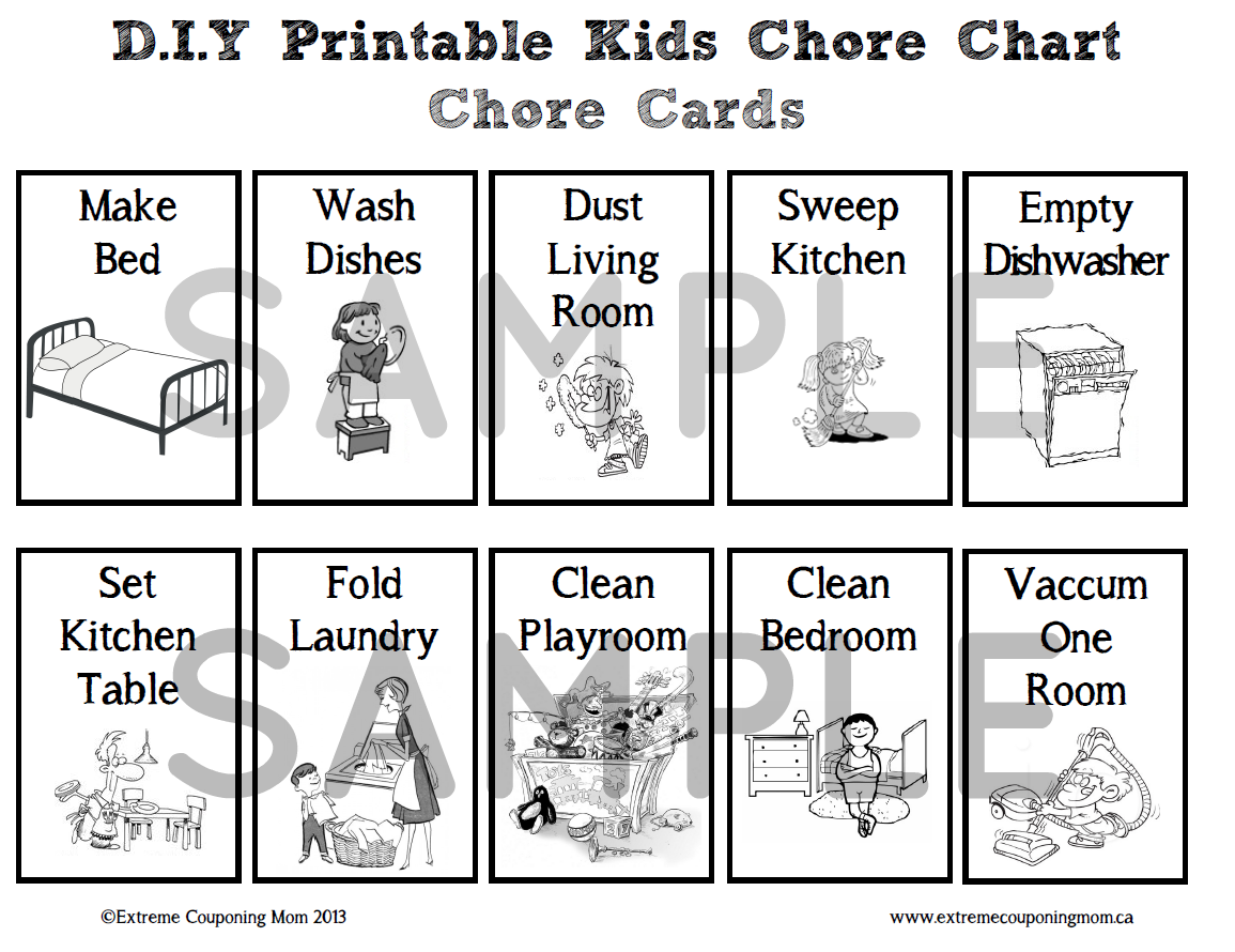 D I Y Crafts D I Y Printable Children s Chore Chart System Extreme 