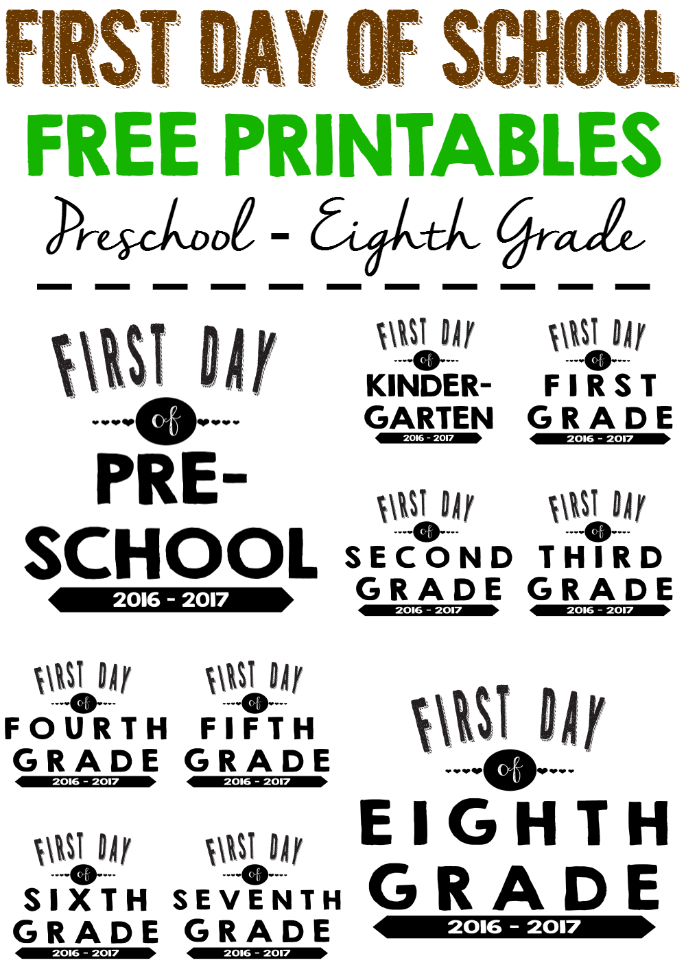 FREE Back To School Printable Signs #BackToSchool Extreme Couponing Mom