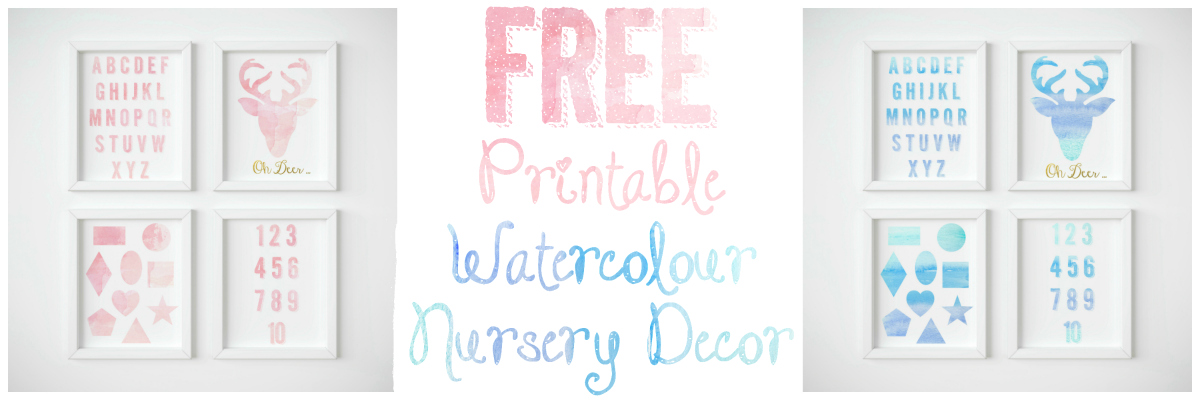 free printable watercolour nursery decor