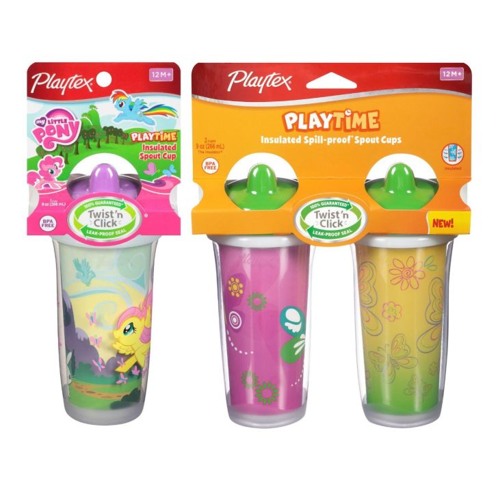 Playtex Baby Playtime Insulated Spill-Proof Spout Cups