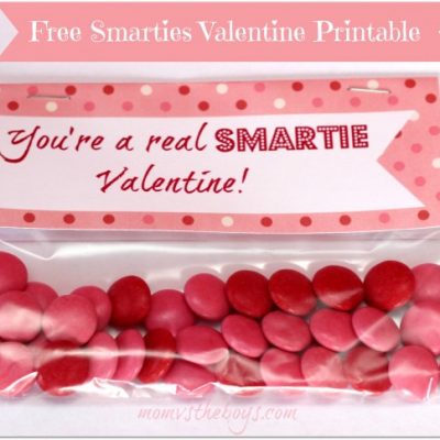 Smarties Valentine Treat Bags with Free Printable