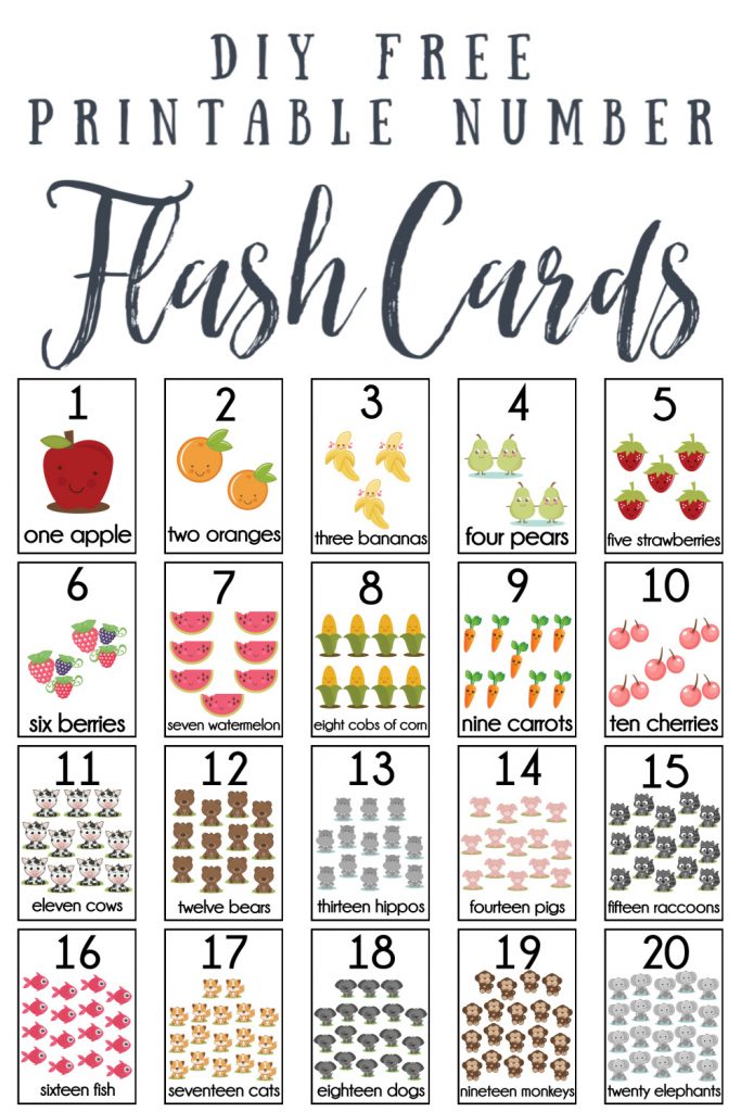 DIY Number Flash Cards FREE Printable Extreme Couponing Mom