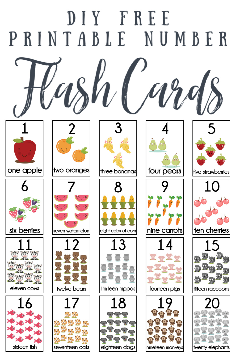 Printable Number Cards 1-20 Pdf