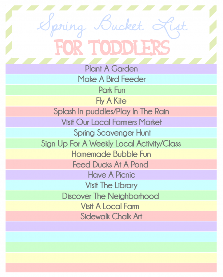 Spring Bucket List For Toddlers