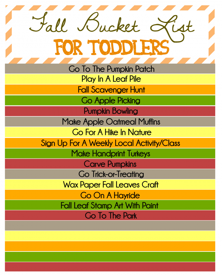 Fall Bucket List For Toddlers