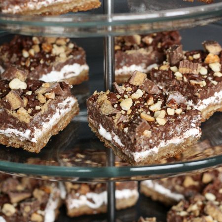 Peanut Butter Chocolate Shortbread S'Mores Bars