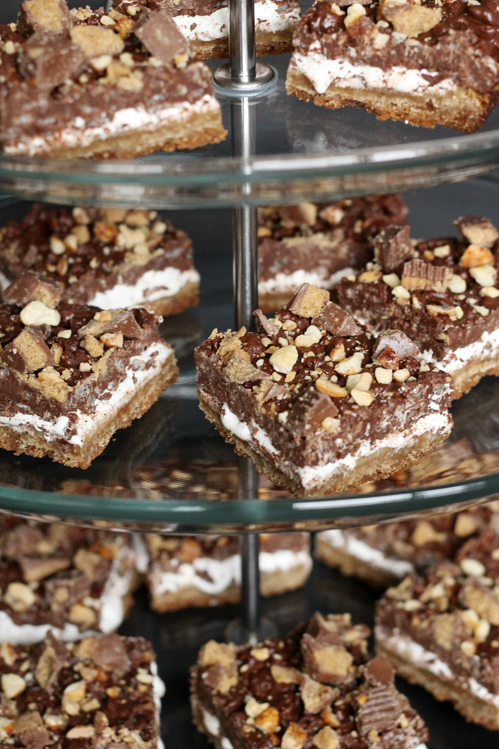 Peanut Butter Chocolate Shortbread S'Mores Bars