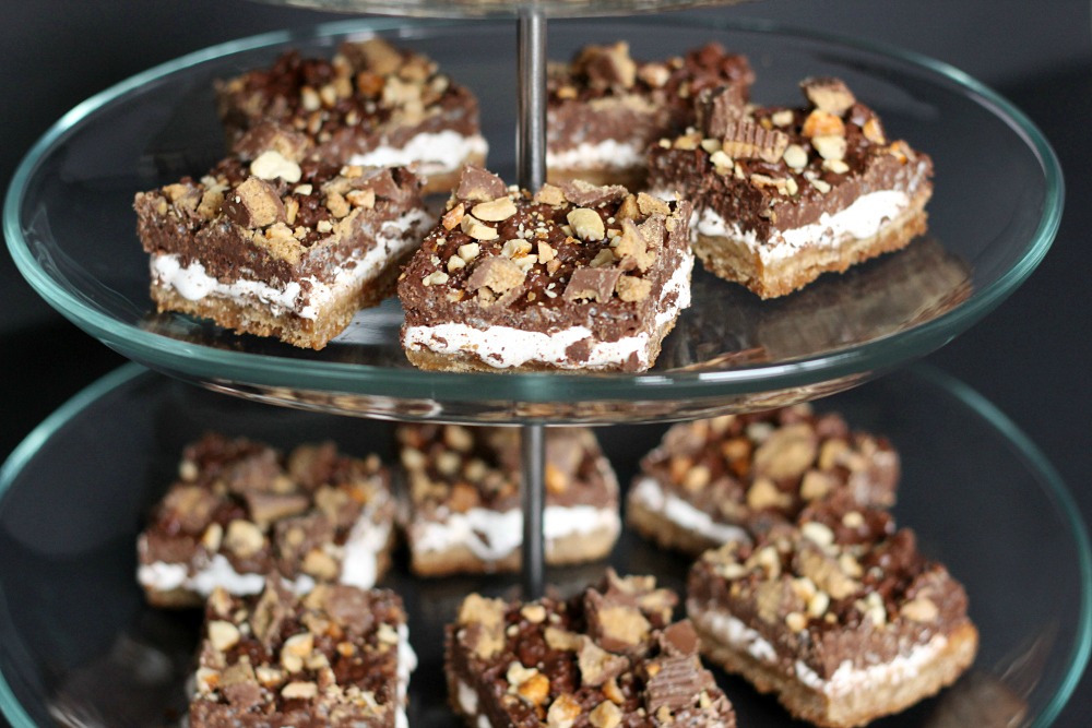 Peanut Butter Chocolate Shortbread S'Mores Bars