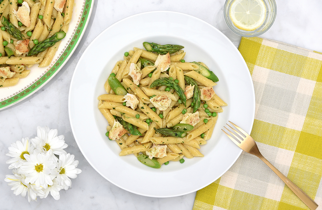 Canadian Turkey Spring Veggie, Herb Pesto and Turkey Pasta