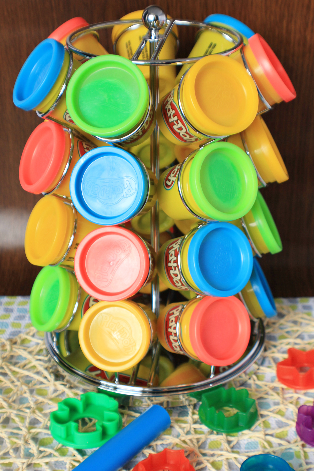 Play doh play table with storage filled