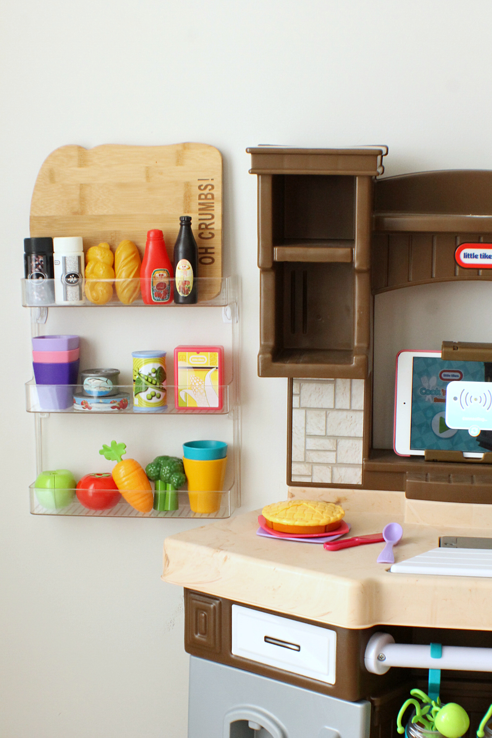 Play kitchen food storage hot sale ideas