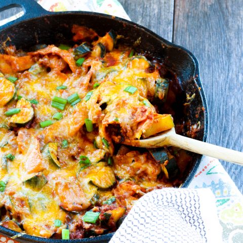 summer-turkey-chorizo-enchilada-skillet-spoon