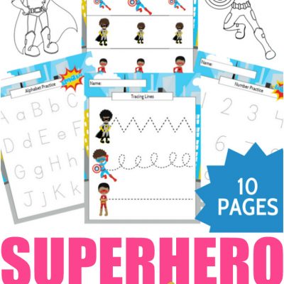 Boy Superhero Preschool Learning Printable Package
