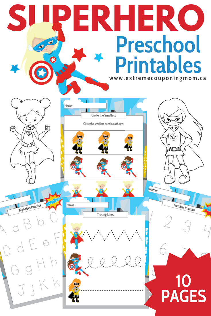 Girl Superhero Preschool Learning Printable Package