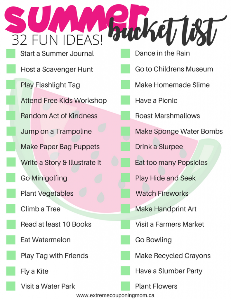 what is a summer bucket list