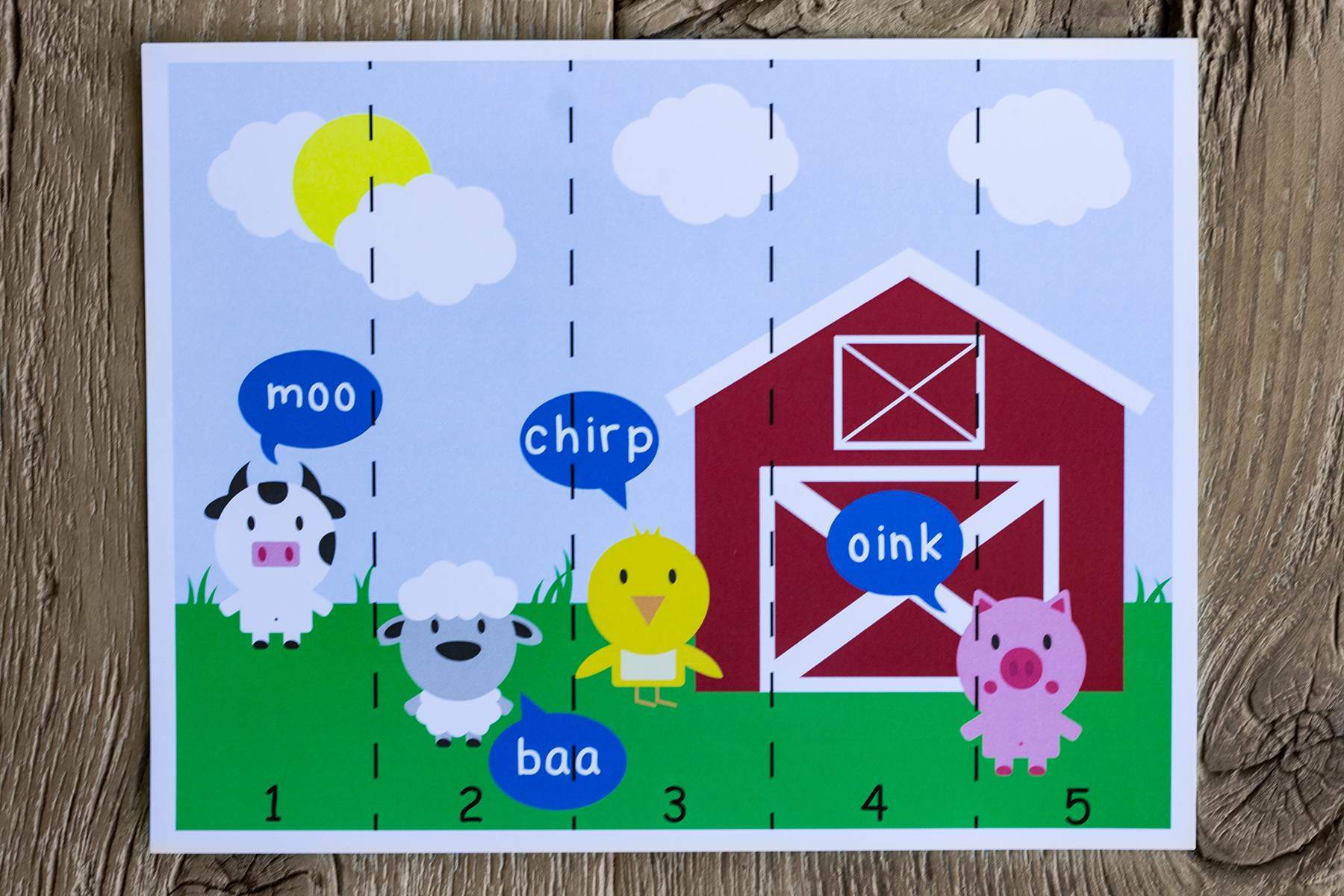 At The Farm Printable Puzzle