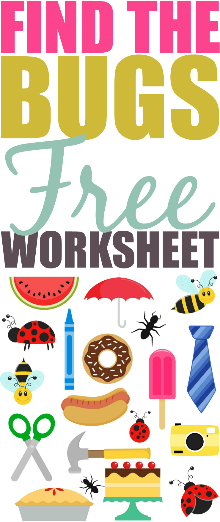 Find The Bugs Printable Worksheet