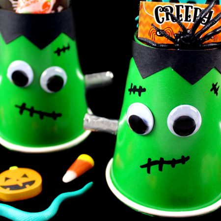 DIY Halloween Frankenstein Treat Cups