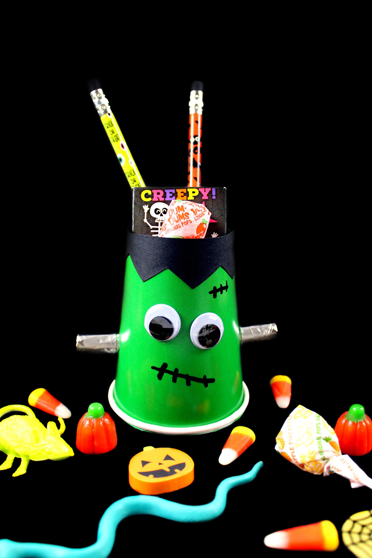 DIY Halloween Frankenstein Treat Cups - Extreme Couponing Mom