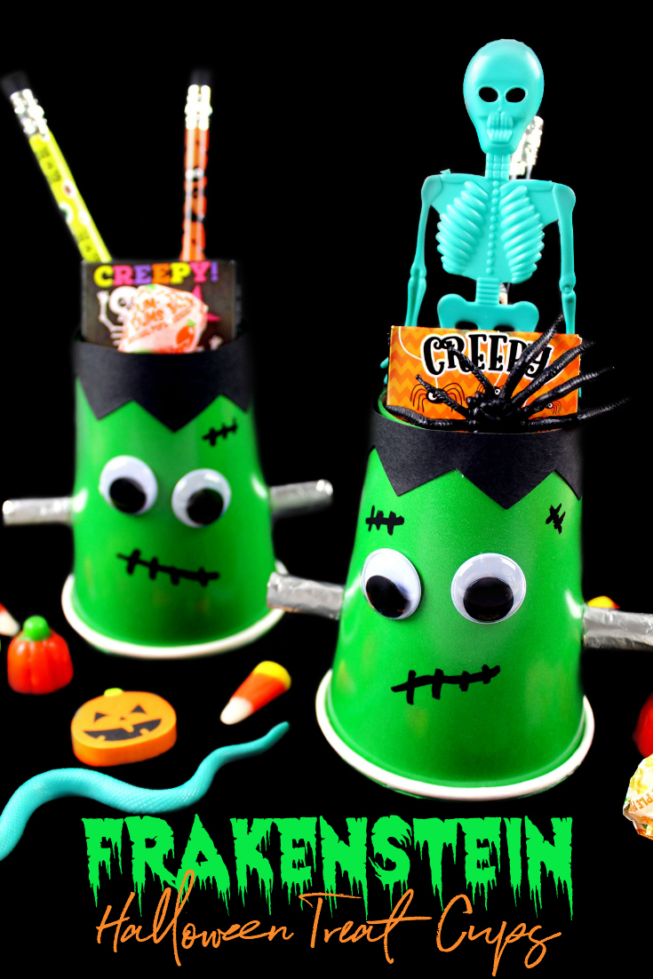 DIY Frankenstein Halloween Treat Cups