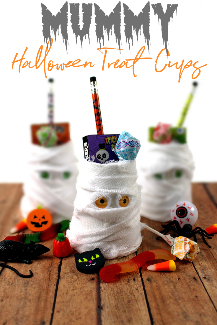 DIY Mummy Halloween Treat Cups