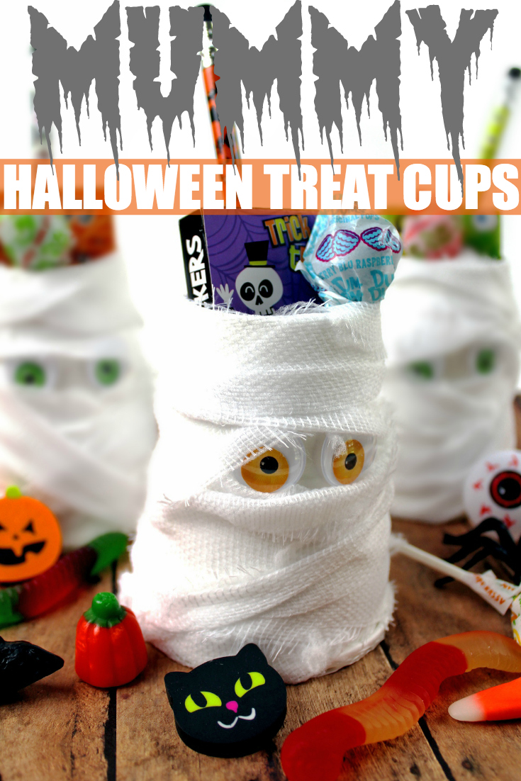 Get crafty this weekend with the kids and make some cute DIY Mummy Halloween Treat Cups. These will be perfect for portion control after trick-or-treating too.