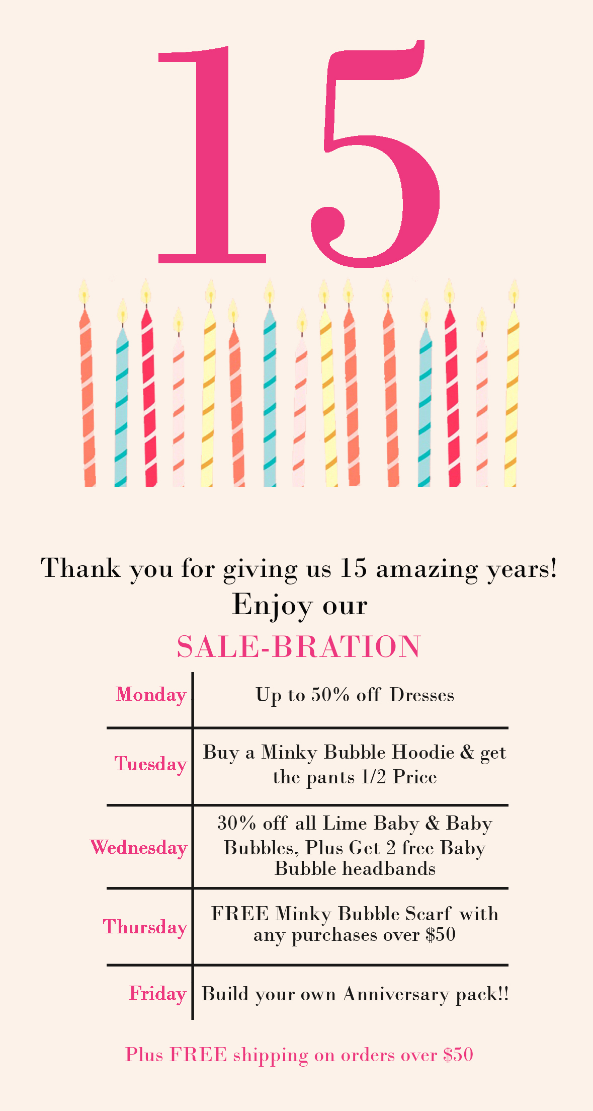 Limeapple 15th Anniversary Sale