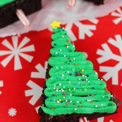 Easy Holiday Christmas Tree Brownies