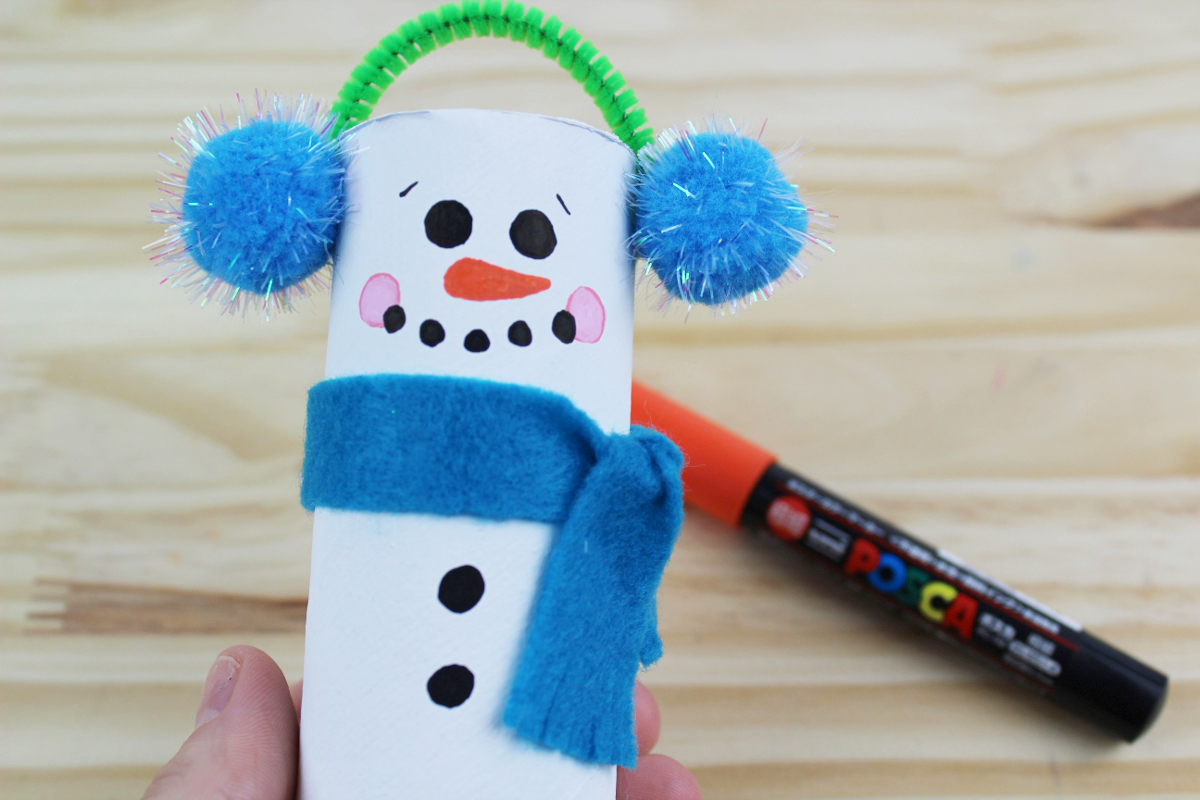 Recycled Toilet Paper Tube Christmas Snowmen Craft