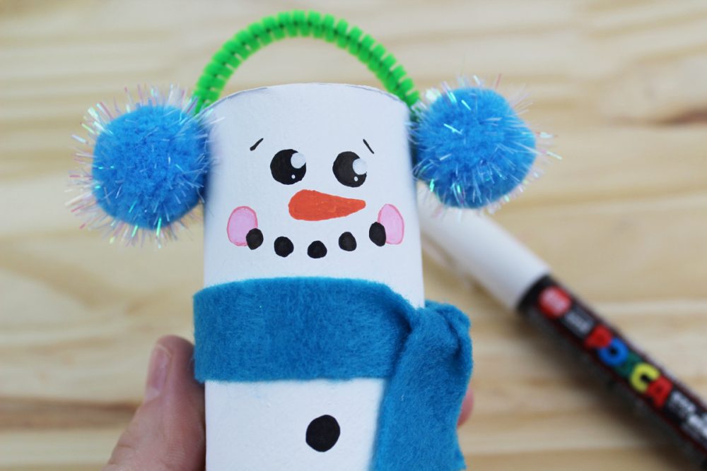 Recycled Toilet Paper Tube Christmas Snowmen Craft