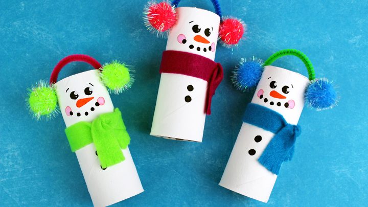 Recycled Toilet Paper Tube Christmas Snowmen Craft