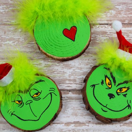 Wooden Grinch Christmas Tree Ornament Craft