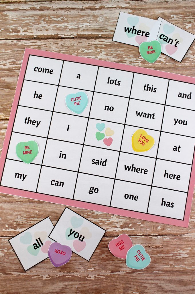 Valentine's Day Sight Word Bingo FREE Printable Package