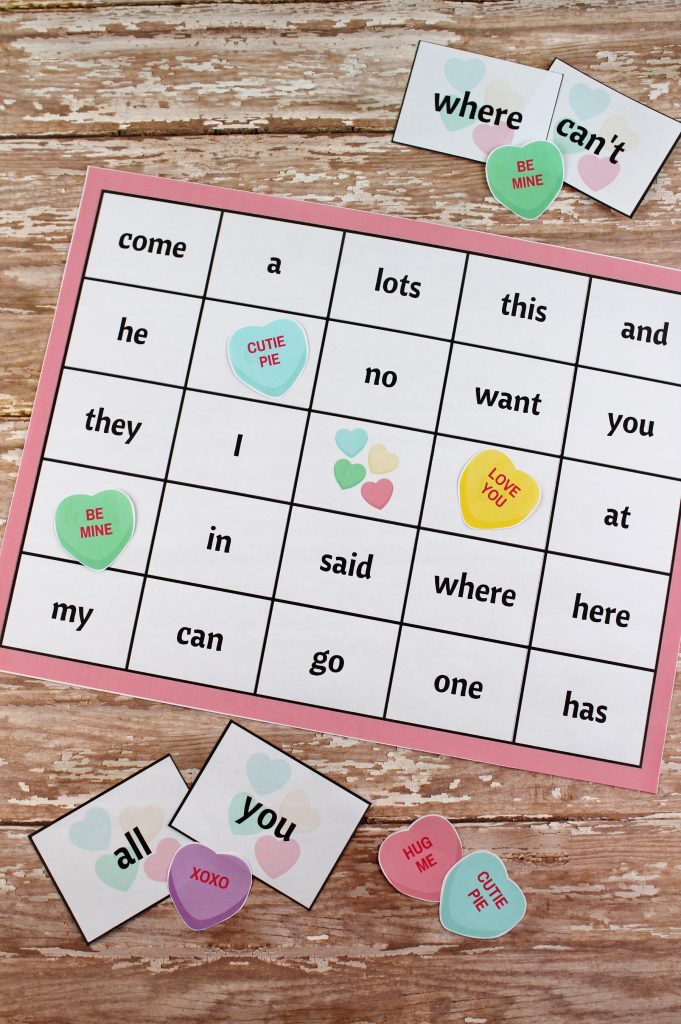 Valentine's Day Sight Word Bingo Printable Package