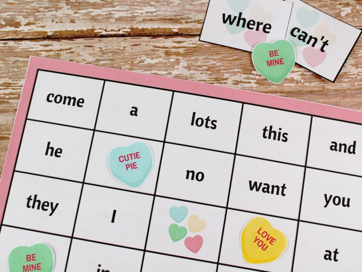 valentine s day sight word bingo free printable package