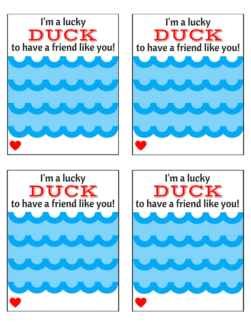 Free Lucky Duck Valentine Printable