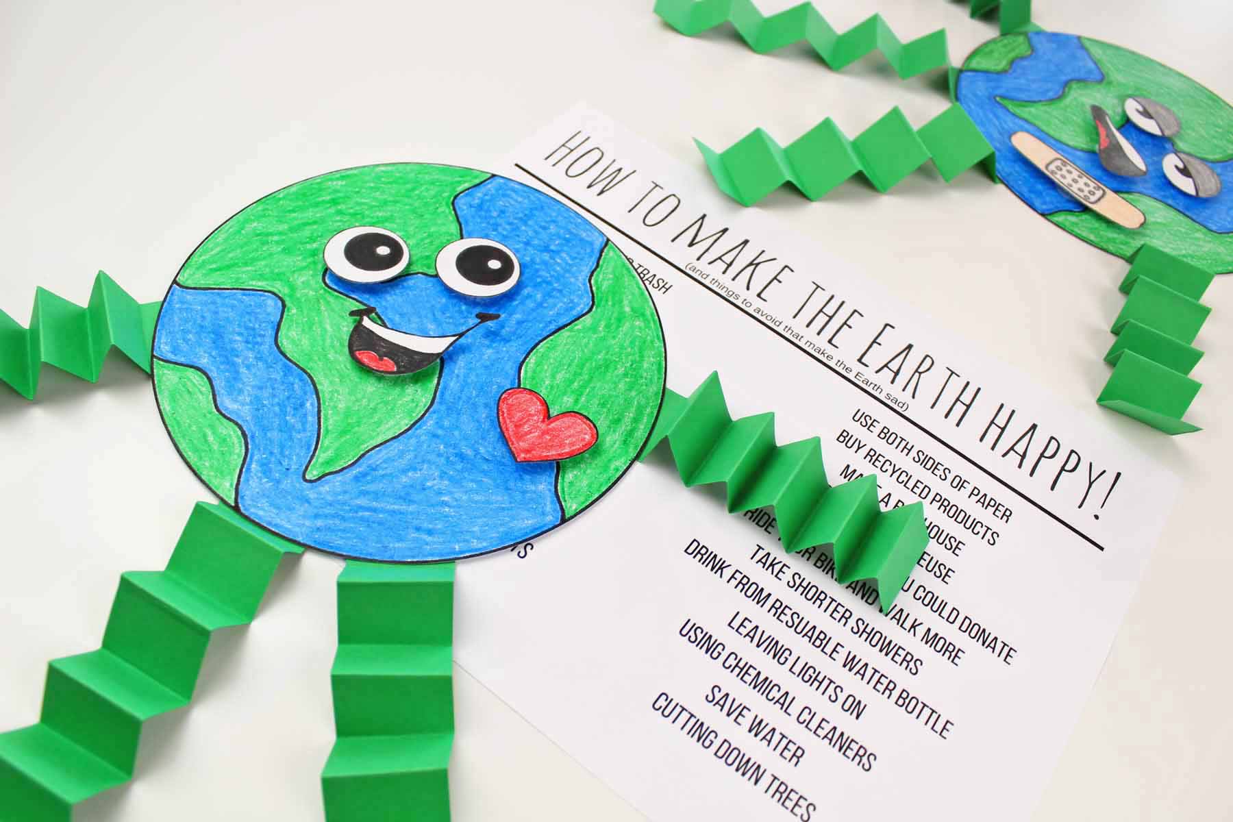 Earth Day Craft: What Makes Earth Happy And Sad