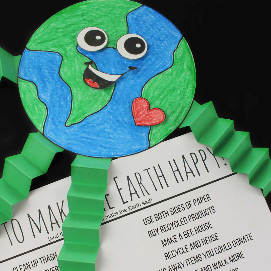 Earth Day Learning Craft How To Make Earth Happy - Extreme Couponing Mom