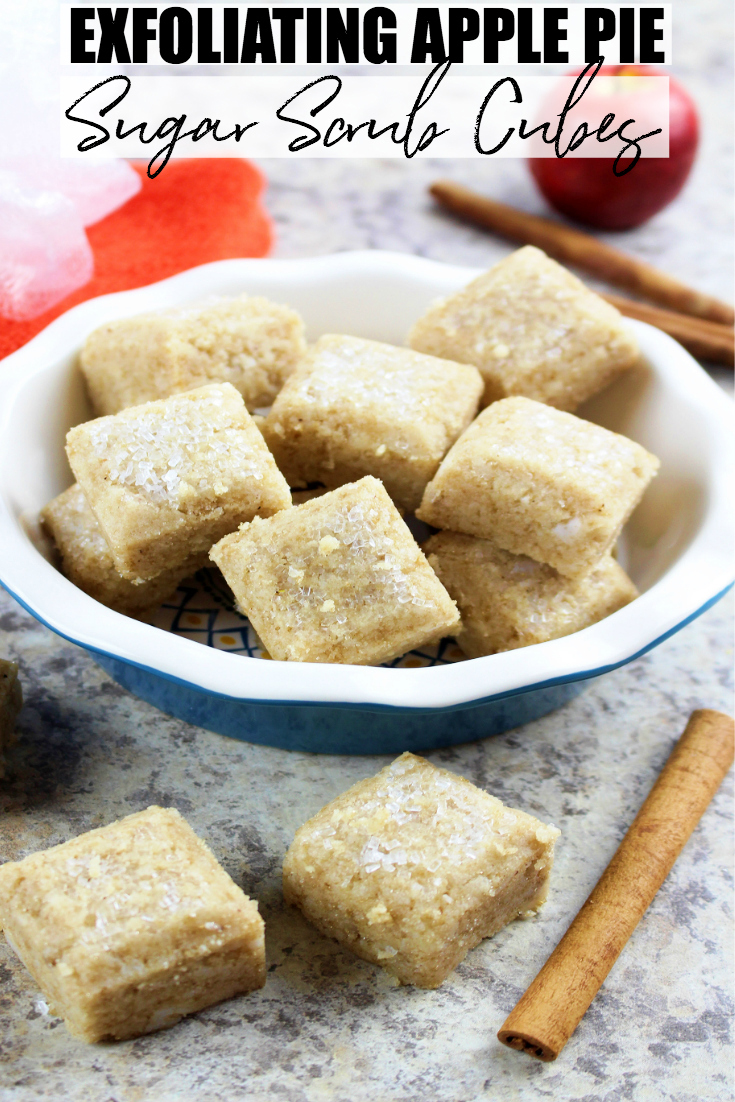 Indulge and treat your skin to some TLC with these exfoliating apple pie sugar scrub cubes. They are easy to make, and would be a perfect gift too! #DIY #Beauty #SkinCare #Homemade