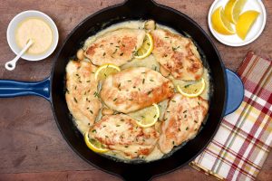 Creamy Lemon Garlic Skillet Turkey