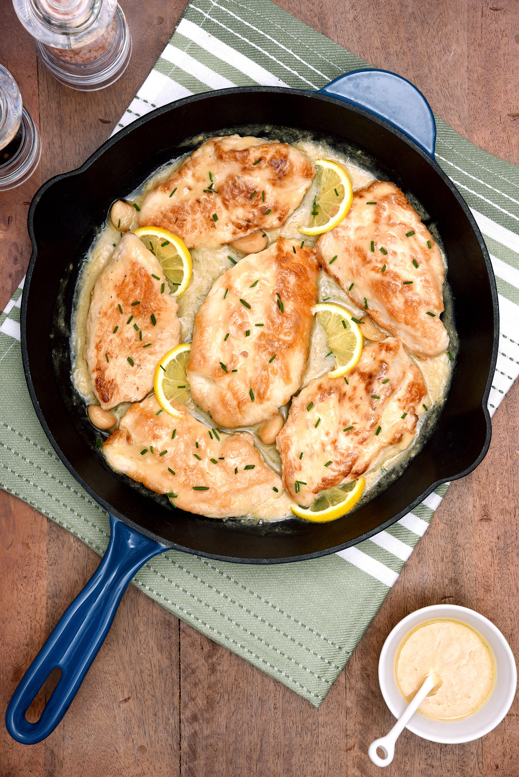 Creamy Lemon Garlic Skillet Turkey