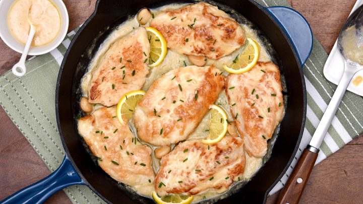 Creamy Lemon Garlic Skillet Turkey