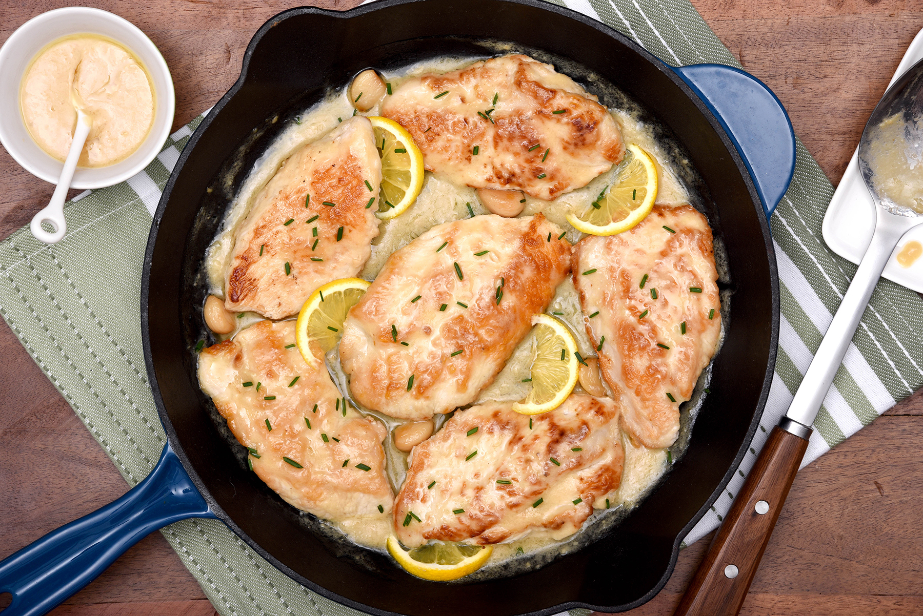 Creamy Lemon Garlic Skillet Turkey