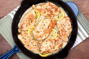 Creamy Lemon Garlic Skillet Turkey