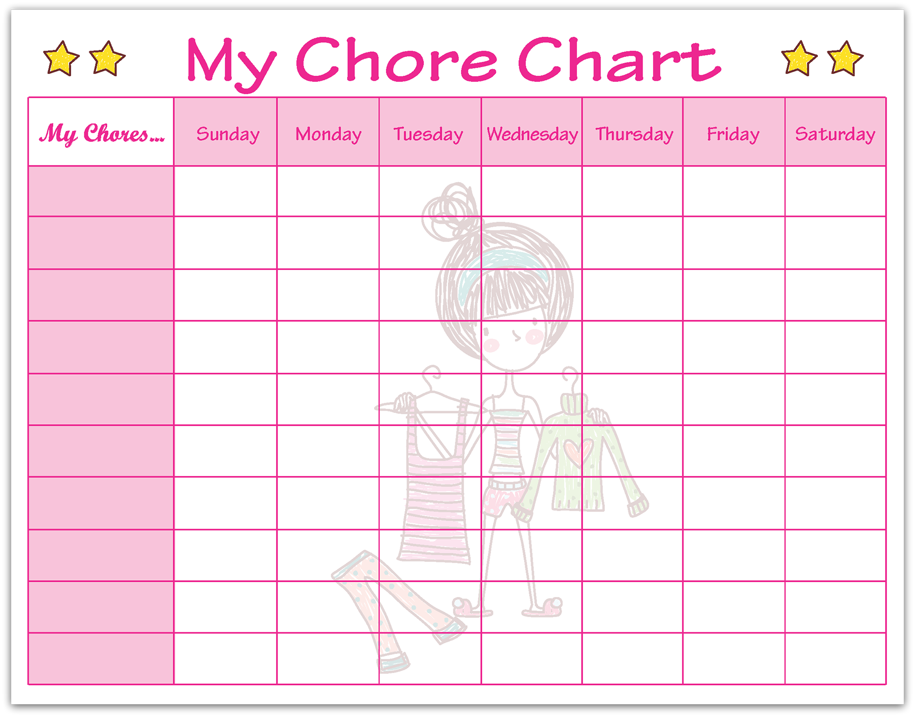 Girl Chore Chart