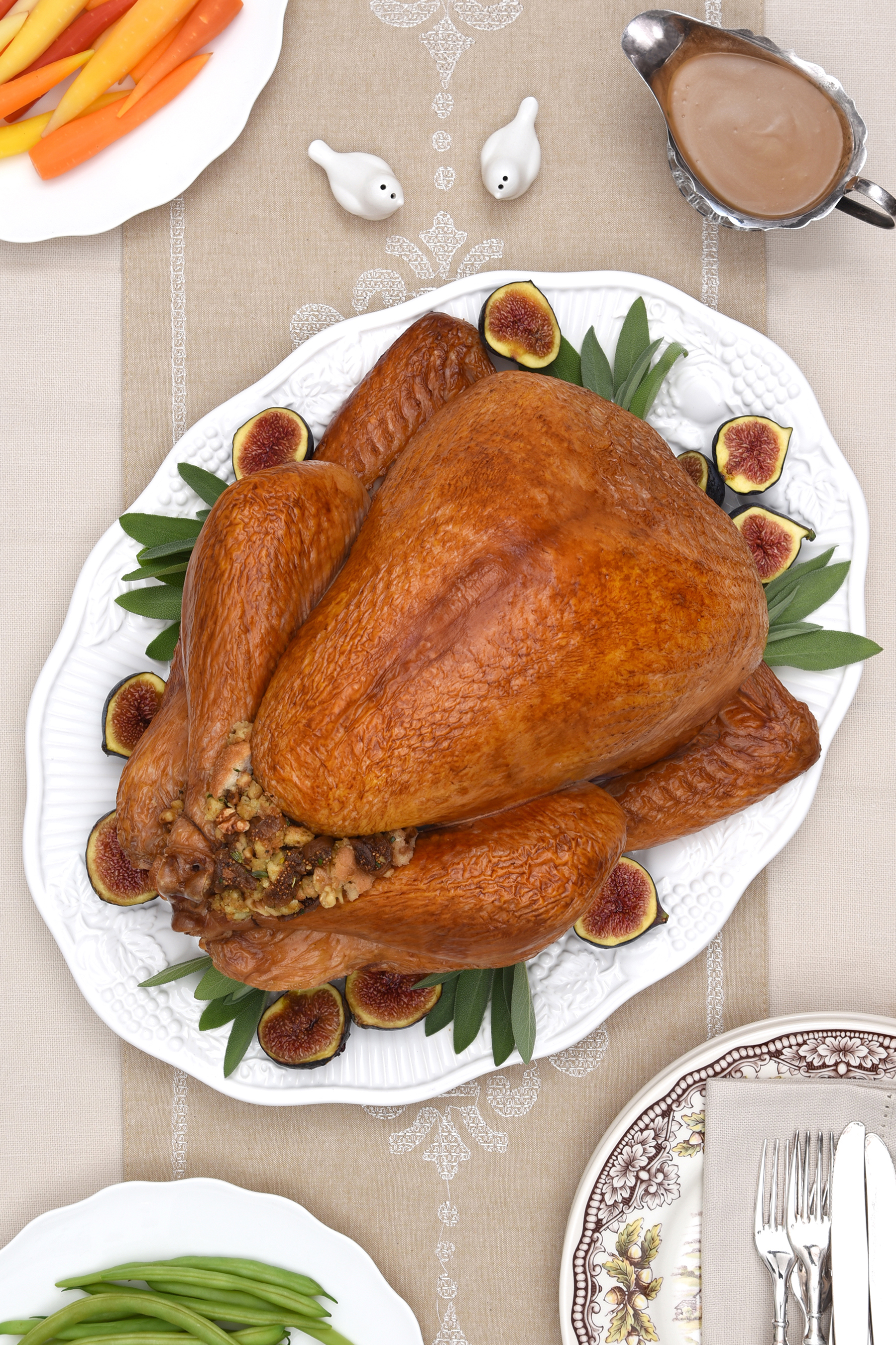 Thanksgiving Turkey With Fig Walnut Dressing