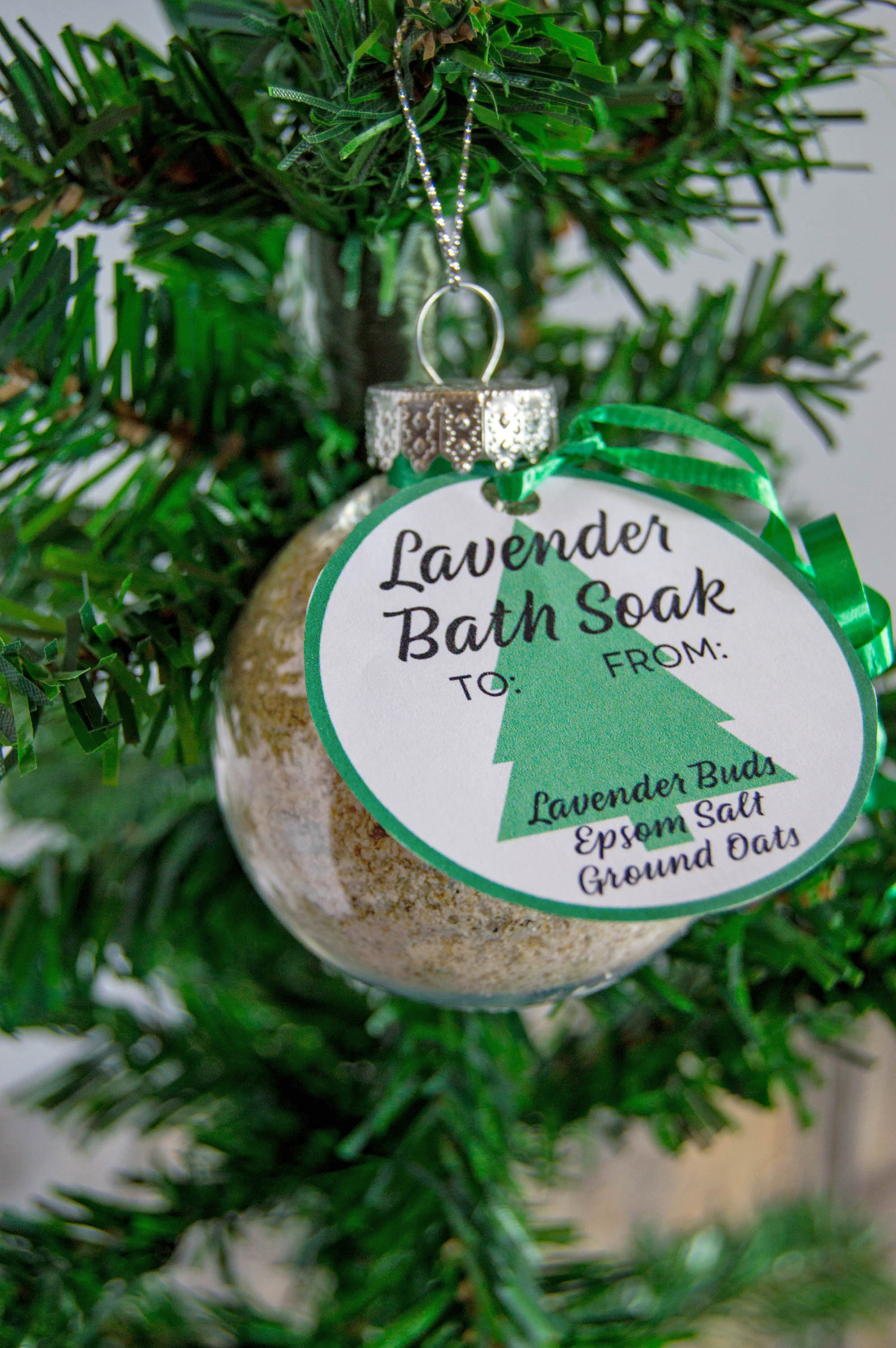Lavender Bath Soak Ornaments With Printable Tags