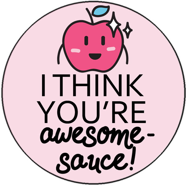 I Think You're AwesomeSauce Valentine Applesauce Cups
