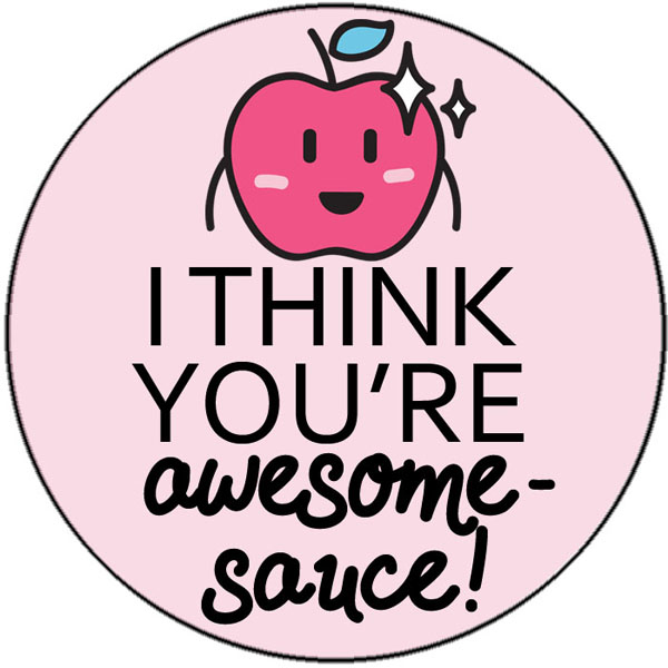 I Think You're Awesome-Sauce Valentine Applesauce Cups