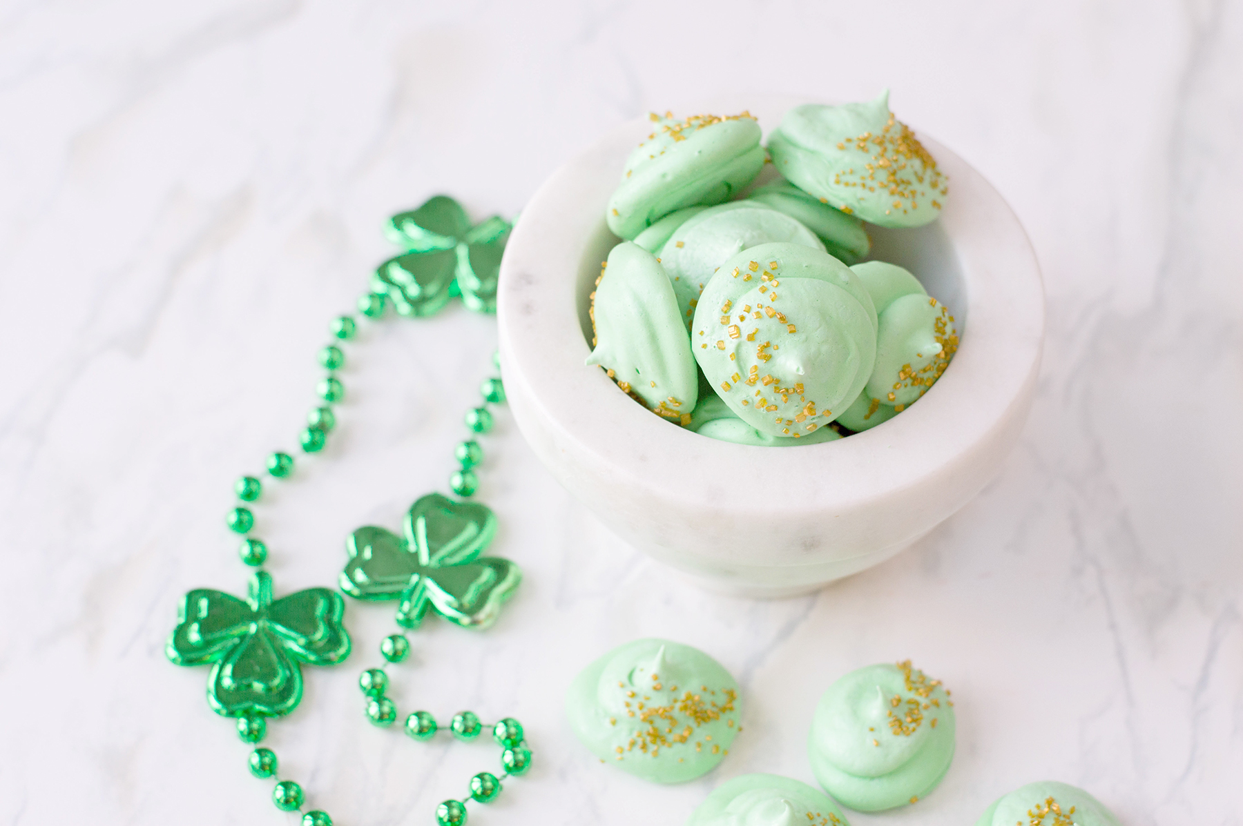 Lucky St. Patrick's Day Meringue Cookies